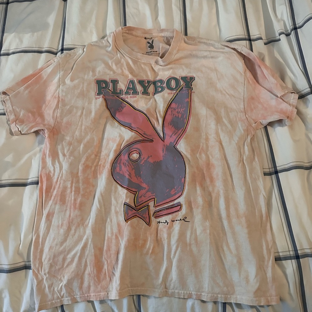 Playboy Tie-Dye T-Shirt - Pink and Orange